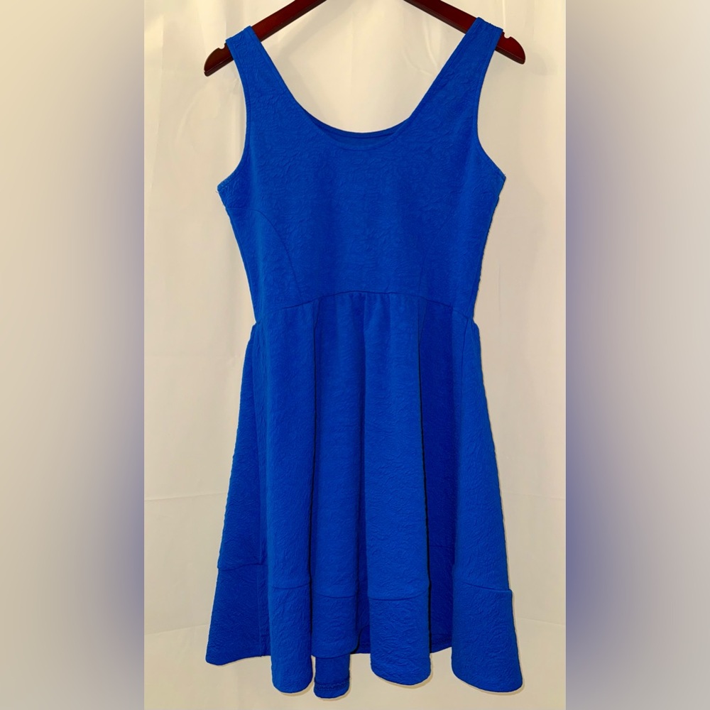 Aqua Vibrant Blue Mini Skater Dress